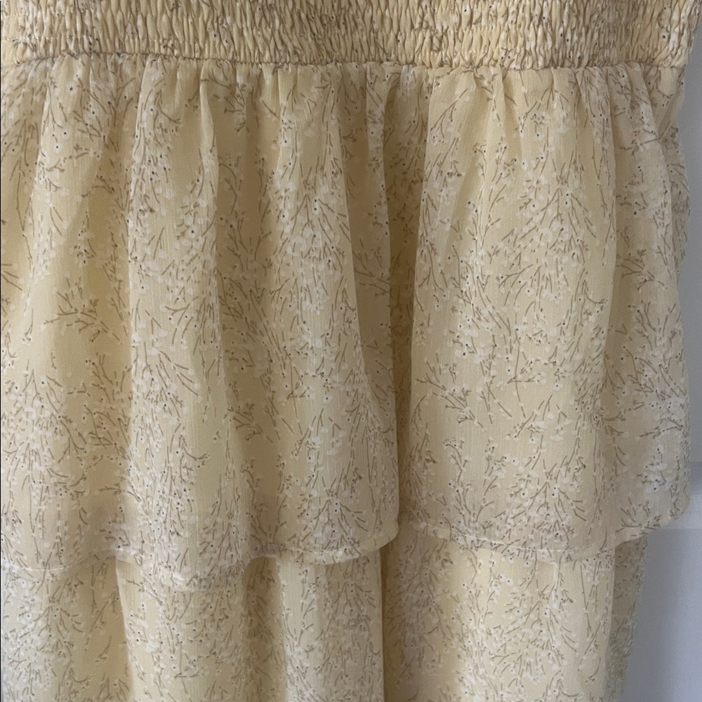 Francesca's Collections Yellow Tiered Midi Dress - Picture 7 of 9